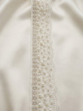 Ivory Pearl Rhinestone Lace Trim – Wide Beaded Scalloped Trim, Bridal Applique, DIY Accessories, Self Adhesive, Luxury Embellishment