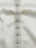 Pearl Rhinestone Trim – Pearl Trim, Bridal Wedding Trim, Crystal Embellishment, Self Adhesive or Sew On, 1” Seam Allowance Option