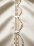 Faux Pearl Cross and scallops Trim – Self Adhesive Pearl Lace For Baptism, Communion Dress, and religious events trim. Made in USA