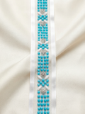 Western Turquoise Beaded Trim – Self Adhesive Rhinestone Trim, Peel and Stick Trim, Blue Bead Embellishment, DIY Trim,