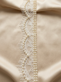Ivory Pearl Fringe Lace Trim, Eyelash Lace with Pearls, Bridal Lace Trim, Wedding Dress Trim, Delicate Beaded Lace Trim by the Yard
