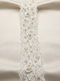 Stretch Beaded Lace Trim, Elastic Pearl Lace Trim with Heart Detail, Bridal Stretch Trim, Wedding Dress Trim, Sewing Trim by the Yard
