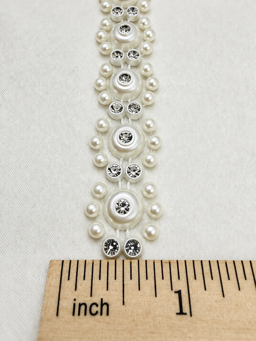Self Adhesive Pearl Rhinestone Trim – Beaded Trim, DIY Clothing Embellishment, Bridal Applique, Crystal Trim, Made in USA