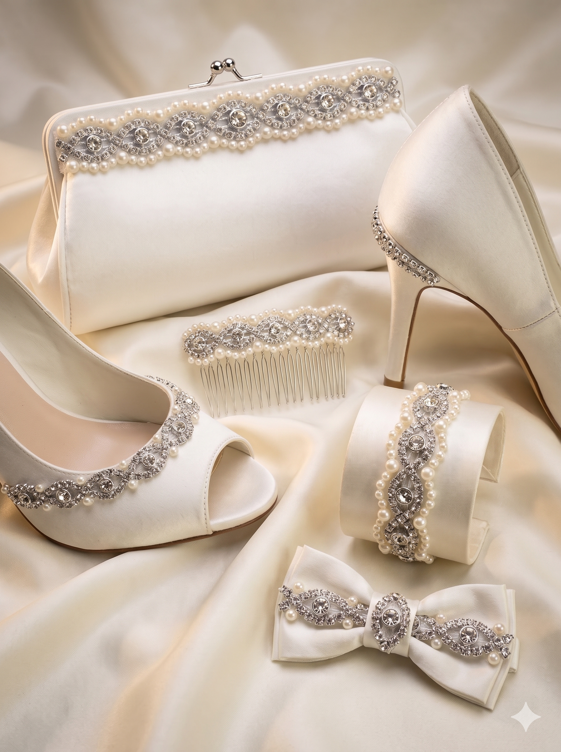 Pearl and Rhinestone Trim with Scalloped Edges Self Adhesive