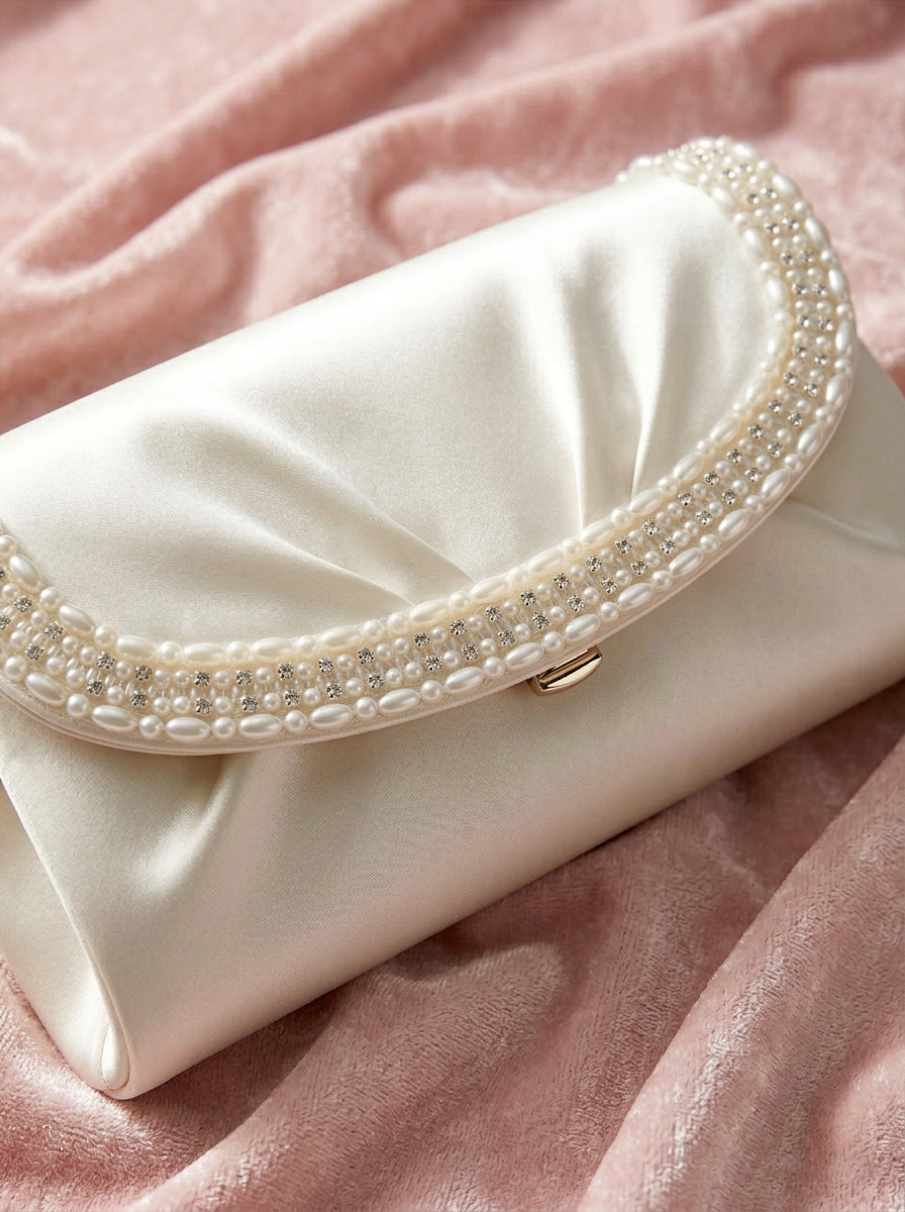 Silver Pearl Rhinestone Trim – Wide Beaded Trim, Bridal Wedding Embellishment, Crystal Trim, Self Adhesive or Sew On, 1” Seam Allowance