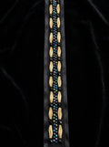Black Gold Beaded Trim – Iridescent Rhinestone Designer Trim – Luxury Statement Ribbon Trim – Sew On or Self Adhesive – Evening DIY - Faraj Beading