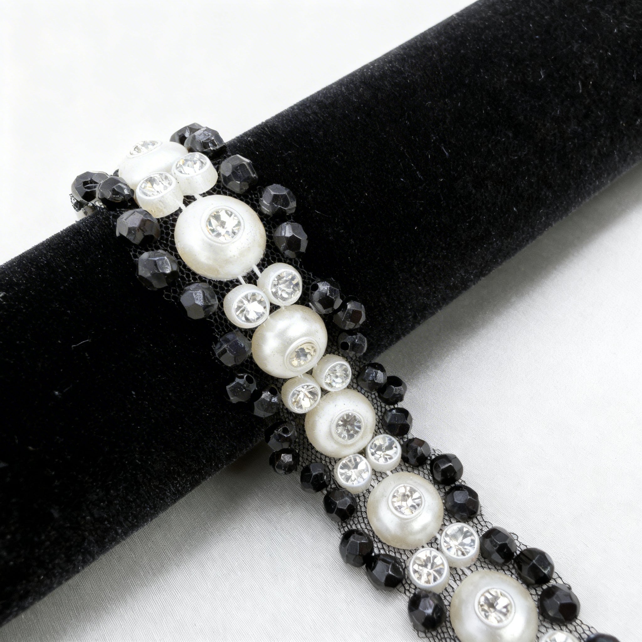 Self Adhesive Pearl Rhinestone Trim – Beaded Trim, DIY Clothing Embellishment, Bridal Applique, Crystal Trim, Made in USA