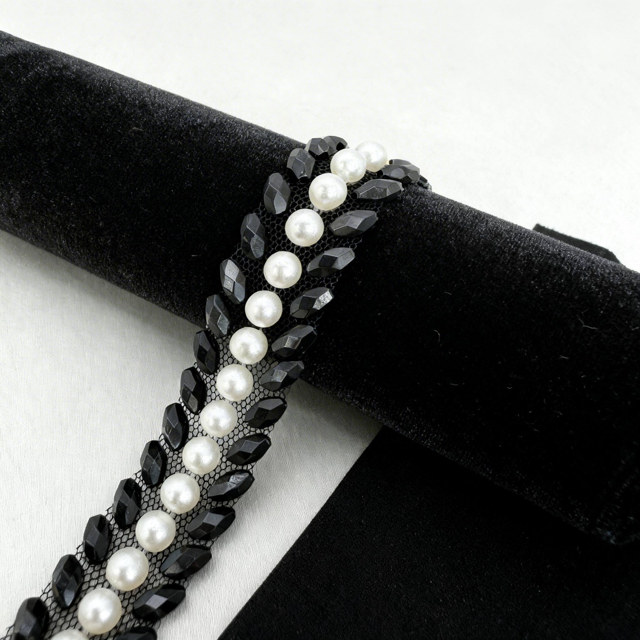 Pearl Beaded Trim by the Yard, Bridal Crystal Trim Options (AB, Silver, Gold, Black), Wedding Dress Sewing Trim, Accessories - Made in USA