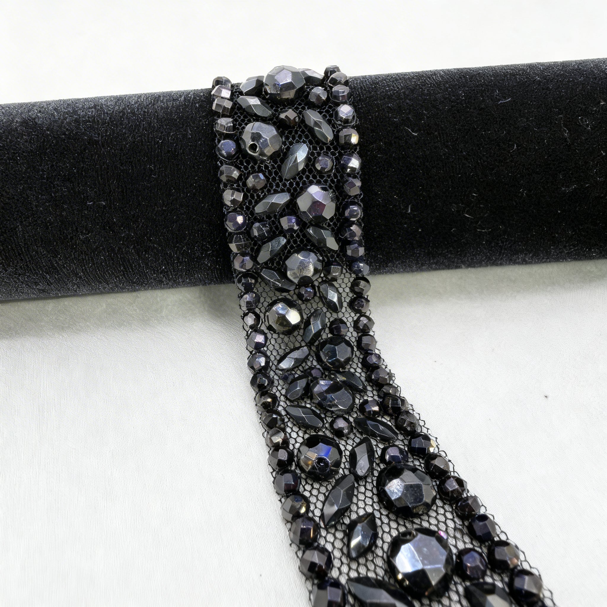 Luxury Beaded Trim by the Yard, Crystal Beaded Rhinestone Trim Collection, Designer Sewing Trim for Bridal, Couture Fashion, Self Adhesive