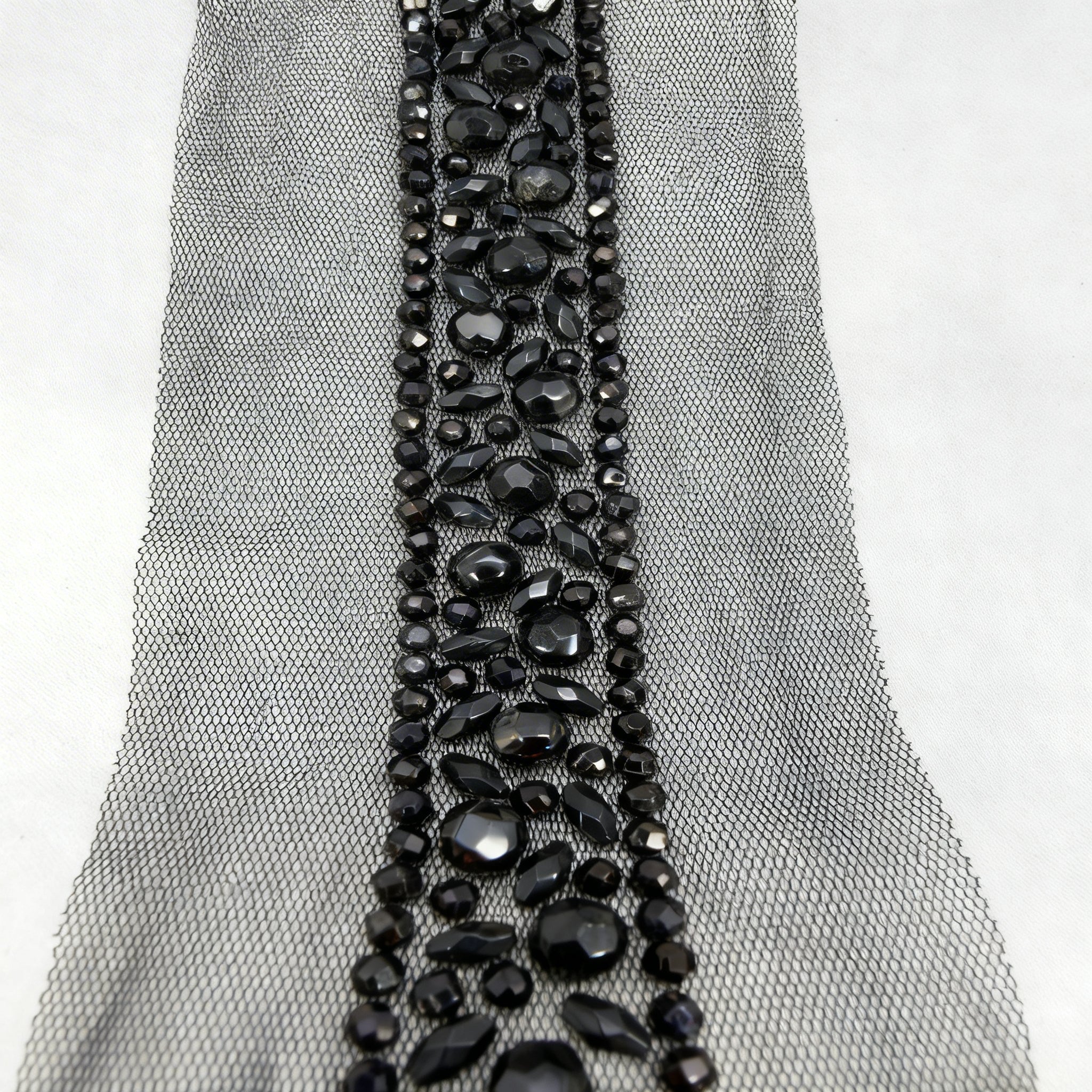 Luxury Beaded Trim by the Yard, Crystal Beaded Rhinestone Trim Collection, Designer Sewing Trim for Bridal, Couture Fashion, Self Adhesive