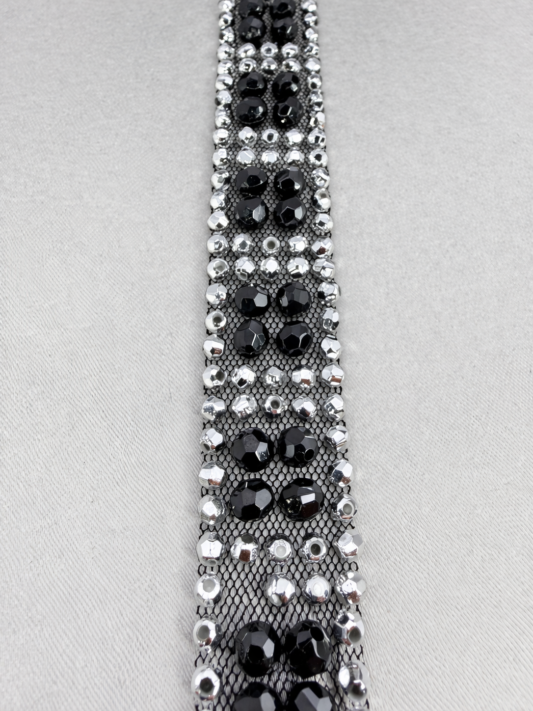 Luxury Beaded Mesh Trim. Peel and Stick. Elegant resin Faceted Bead Trim for Dresses, Crafts and DIY Decor - Proudly Made in USA