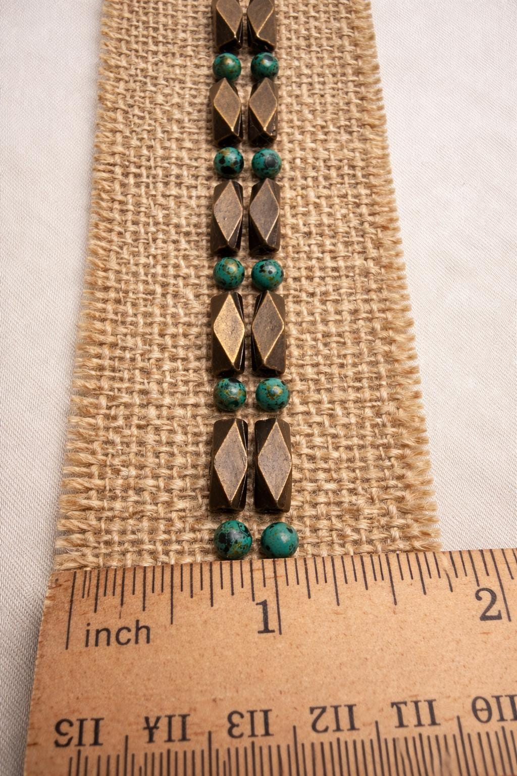 Boho Western Beaded Trim, Bronze Geometric Trim, Sew On or Self Adhesive Trim, DIY Clothing Embellishment, Rustic Craft Trim - Faraj Beading