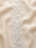 Bridal Lace Beaded Trim, Crystal Rhinestone Applique Trim by the Yard, Wedding Dress Trim, Couture Sewing Embellishment and Self Adhesive - Faraj Beading