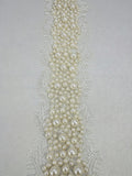 Ivory Pearl Lace Trim, Dense Pearl Embellished Trim, Bridal Lace Trim, Wedding Dress Trim, Couture Sewing or self Adhesive by the Yard