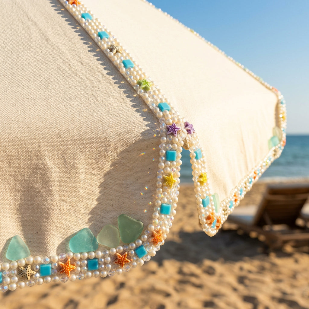 Self Adhesive beach Pearl Beaded Trim, Peel and Stick Lace Trim, DIY Embellishment Trim, No Sew Trim, Craft & Garment Decoration Made in USA