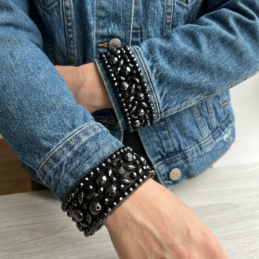 Luxury Beaded Trim by the Yard, Crystal Beaded Rhinestone Trim Collection, Designer Sewing Trim for Bridal, Couture Fashion, Self Adhesive