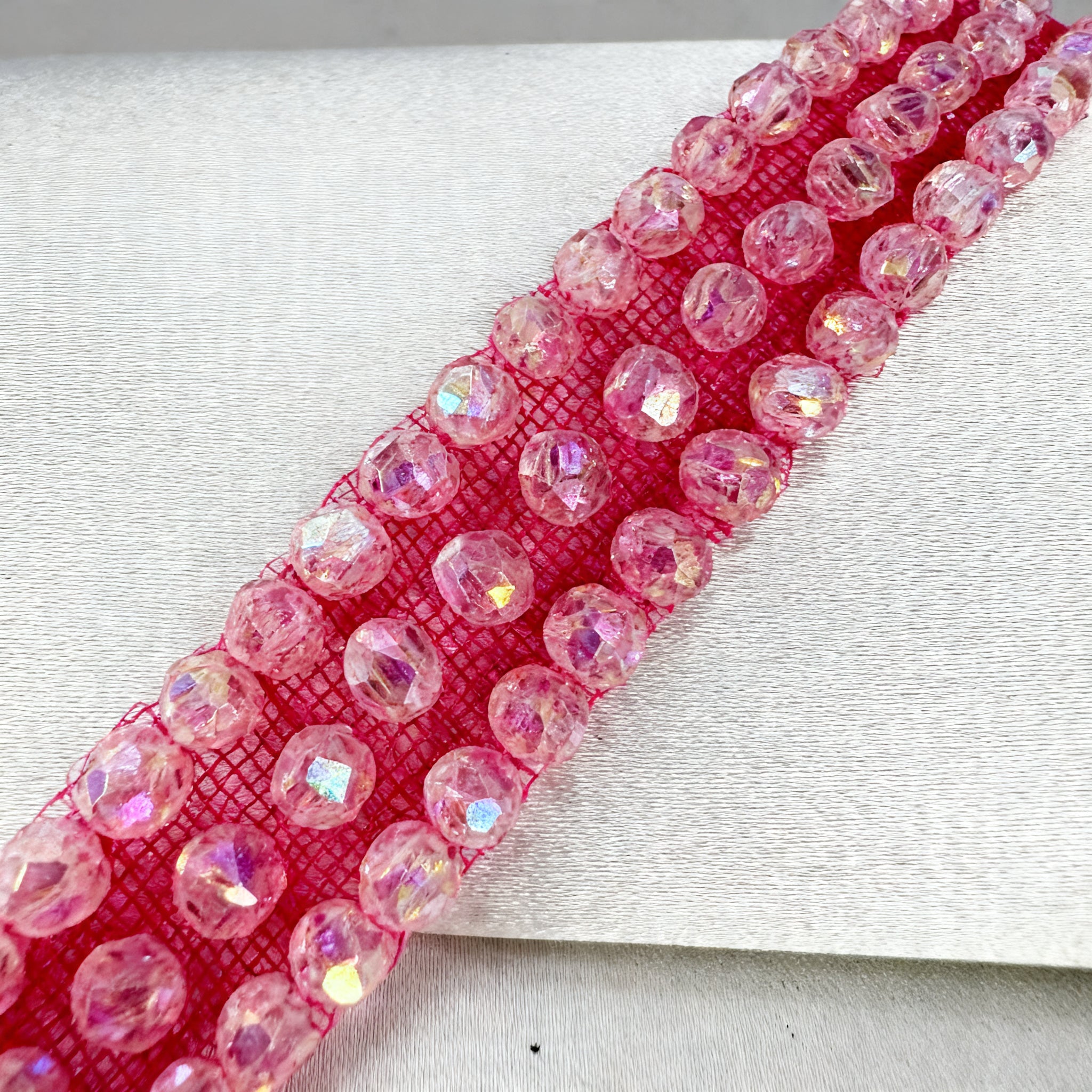 Colorful Beaded Trim – Self Adhesive Trim, Pastel Crystal Trim, Peel and Stick Fabric Trim, DIY Clothing Embellishment, Sew or Stick