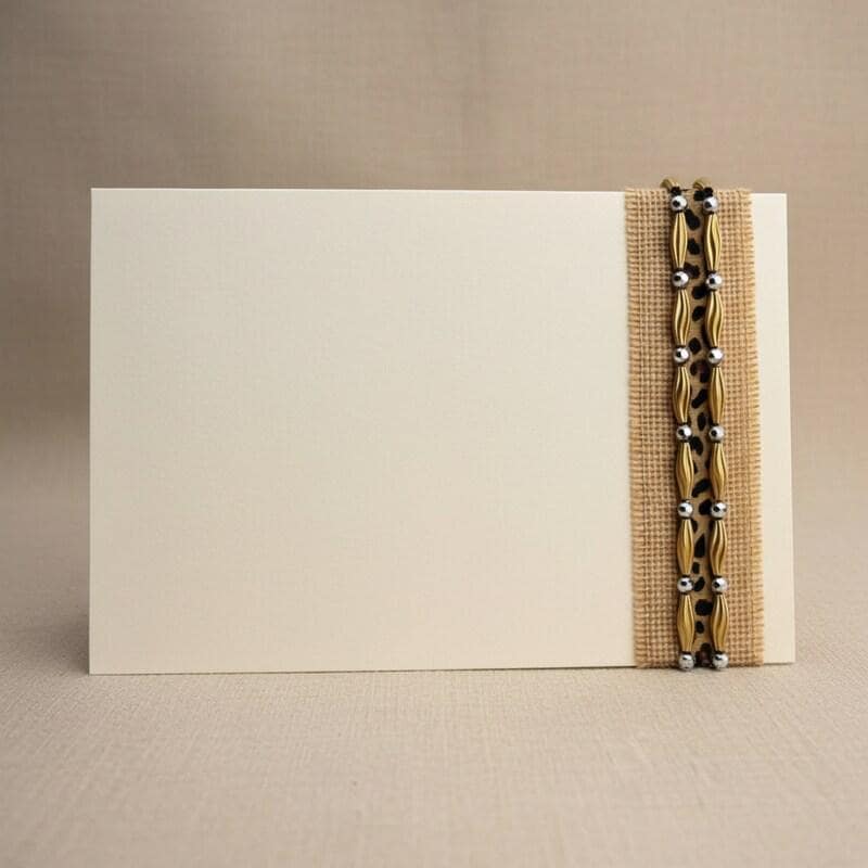 Gold and Silver beads Leopard print on Burlap Base Trim - Faraj Beading