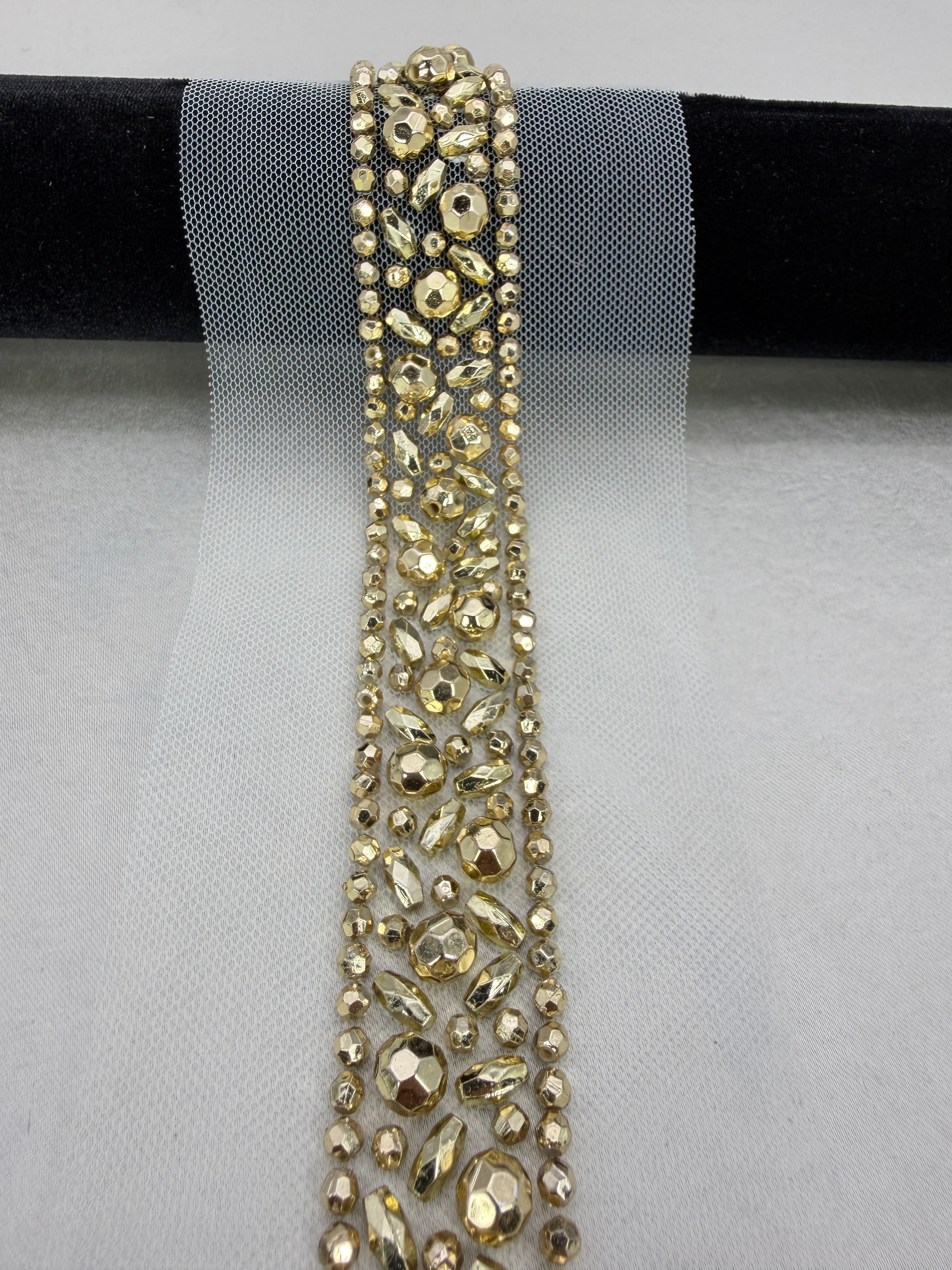 Luxury Beaded Trim by the Yard, Crystal Beaded Rhinestone Trim Collection, Designer Sewing Trim for Bridal, Couture Fashion, Self Adhesive