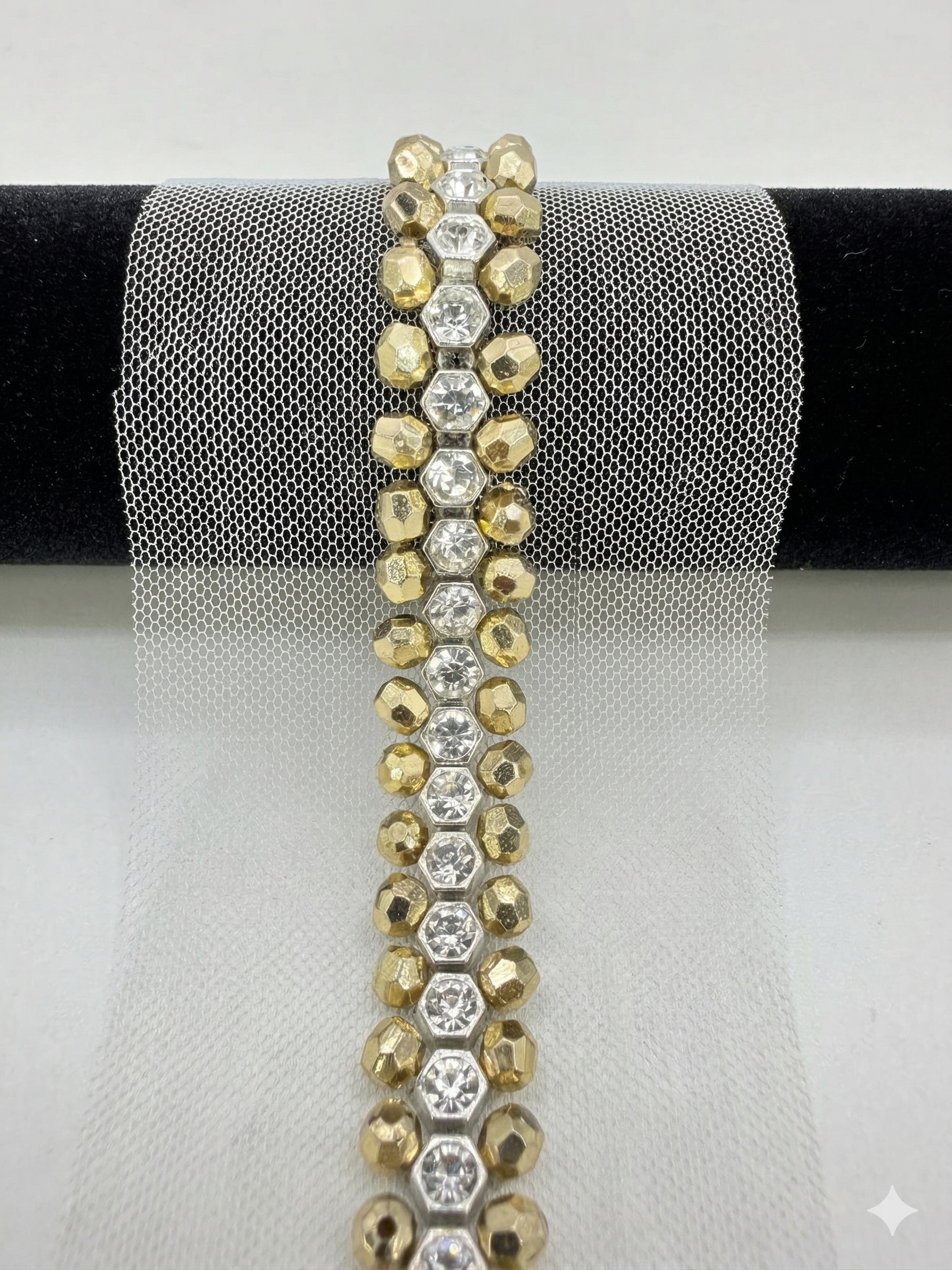 Rhinestone Pearl Beaded Trim by the Yard, Center Crystal Chain Trim with Beaded Edges, Bridal Designer Sewing Trim, Self Adhesive Option