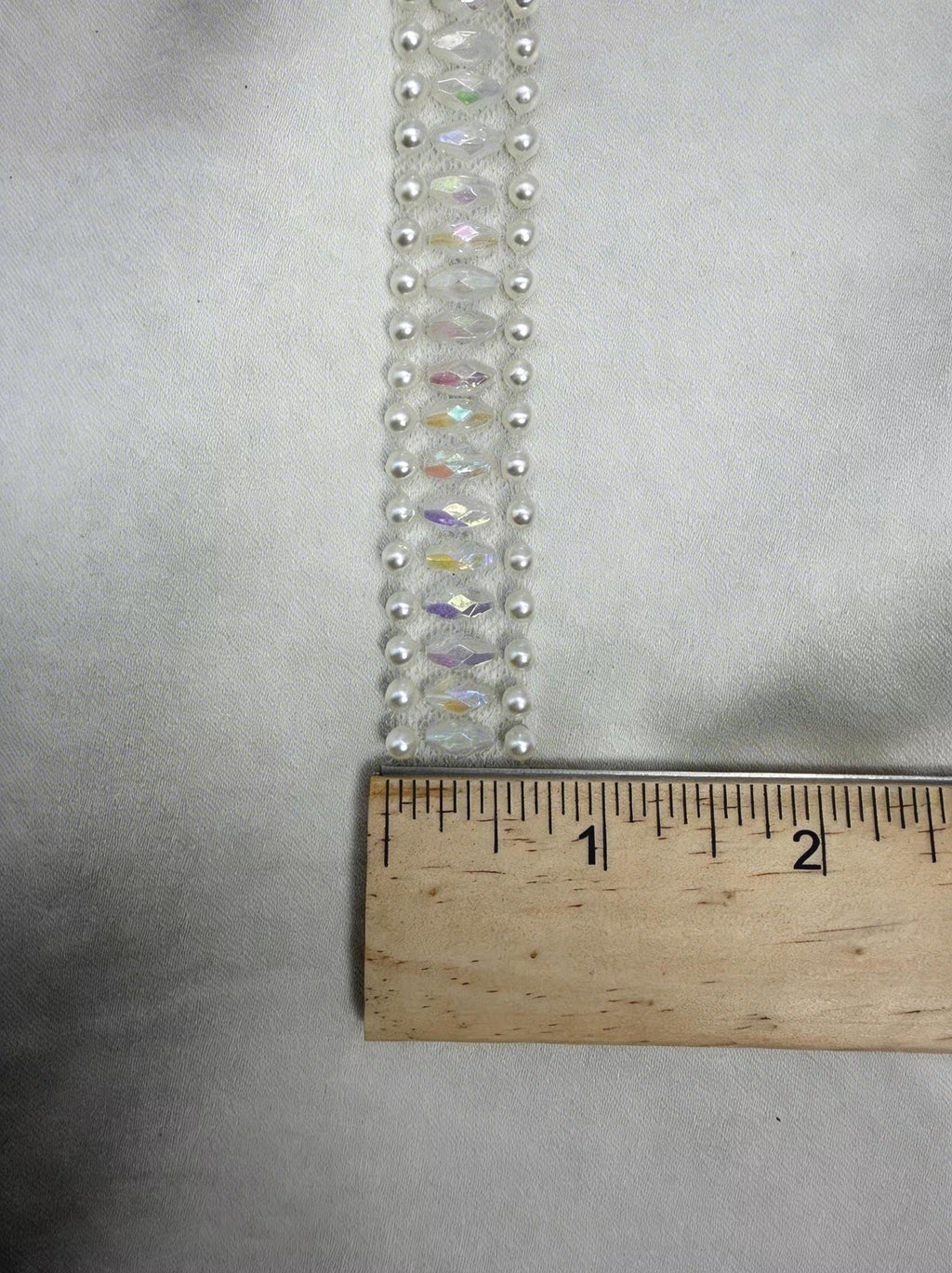 Beaded Trim by the Yard, Designer Mesh Trim, Sewing or Adhesive Trim, Fashion Embellishment - Made in USA by Faraj Beading