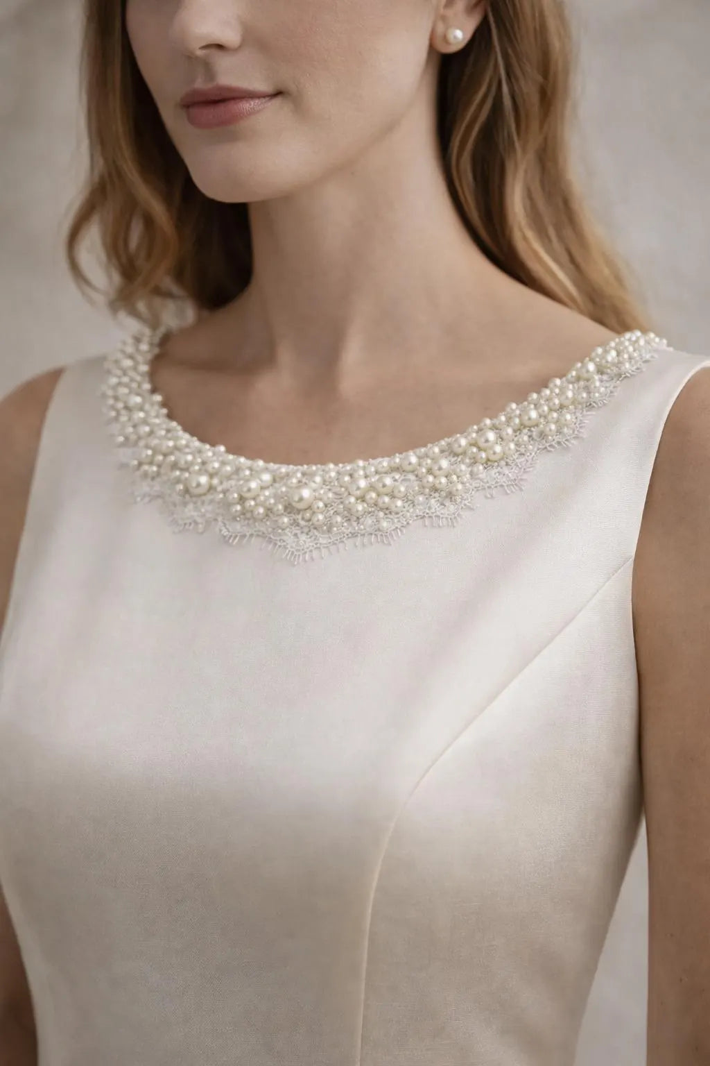 Ivory Pearl Lace Trim, Dense Pearl Embellished Trim, Bridal Lace Trim, Wedding Dress Trim, Couture Sewing or self Adhesive by the Yard