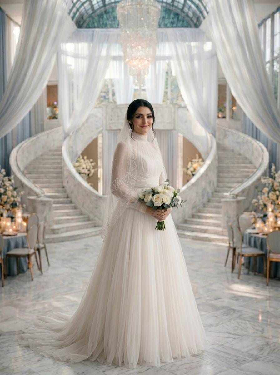 “Habibi” Pearl Bridal Veil