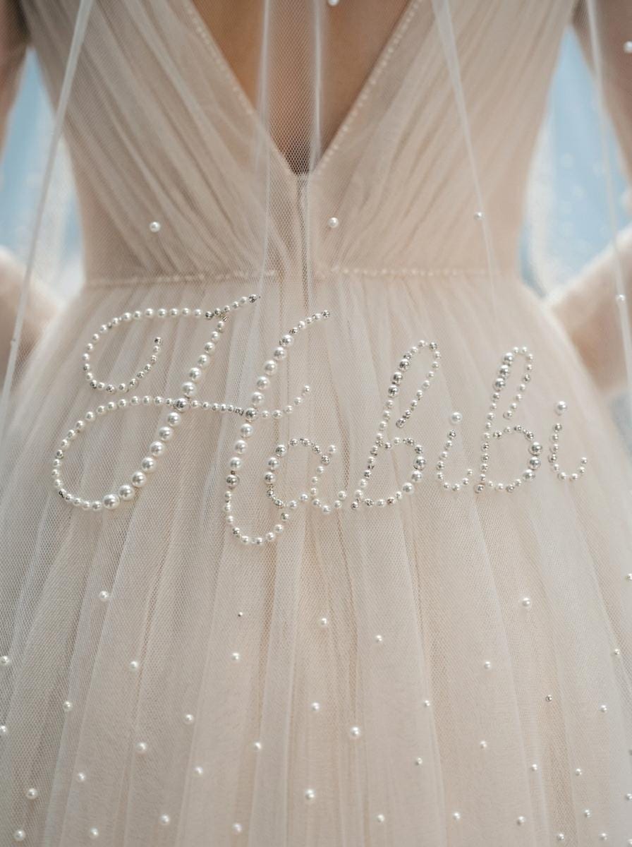 “Habibi” Pearl Bridal Veil