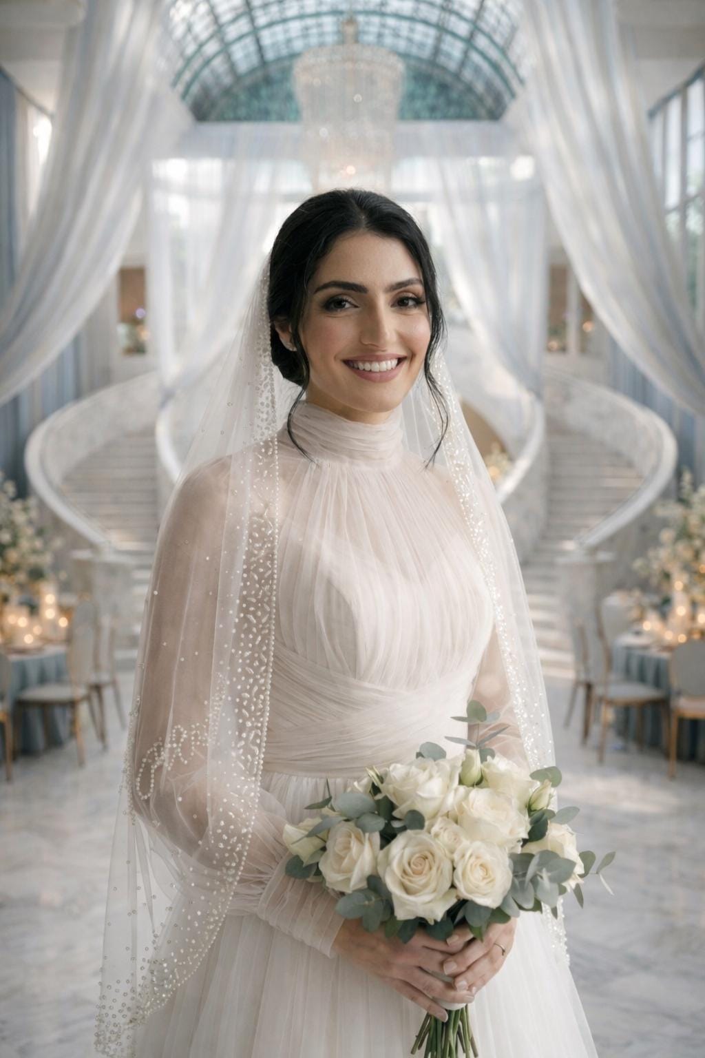 “Habibi” Pearl Bridal Veil