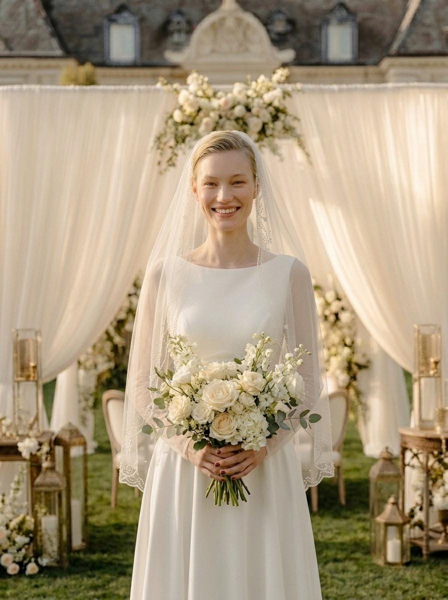 Ethereal Pearl Beaded Veil