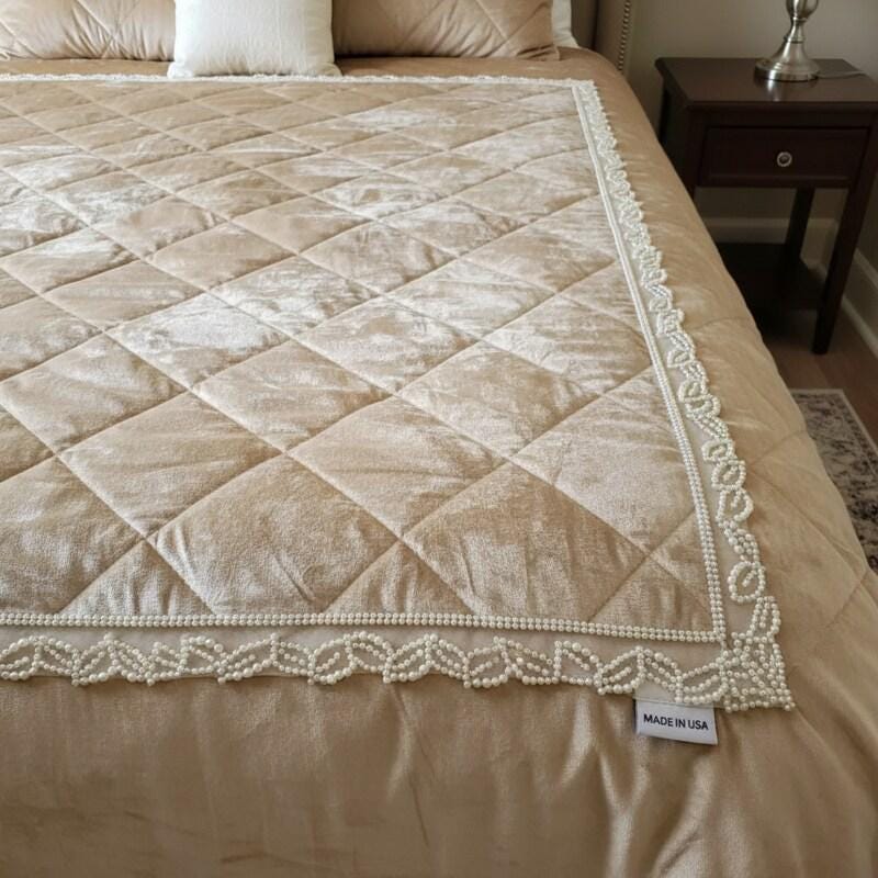 Ivory Pearl Beaded Trim – Self Adhesive or Sew - On Seam Allowance – Minimal Bridal Pearl Trim for Dress, Veil, Collar, Cuff, DIY - Faraj Beading