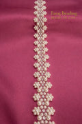 Ivory Pearl Floral Cluster Trim with Rhinestones – Self Adhesive or Sew - On Seam Allowance – Bridal Beaded Trim for Dress, Veil, Collar - Faraj Beading