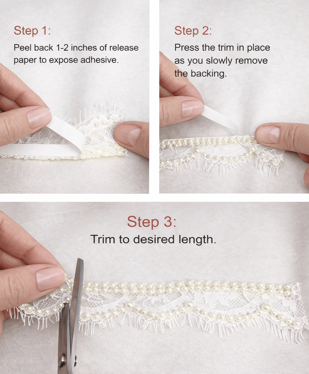 Ivory Pearl Fringe Lace Trim, Eyelash Lace with Pearls, Bridal Lace Trim, Wedding Dress Trim, Delicate Beaded Lace Trim by the Yard - Faraj Beading