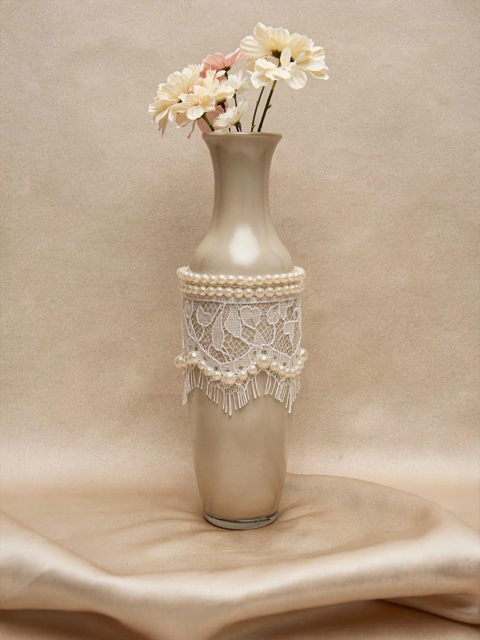 Ivory Pearl Fringe Lace Trim, Eyelash Lace with Pearls, Bridal Lace Trim, Wedding Dress Trim, Delicate Beaded Lace Trim by the Yard - Faraj Beading