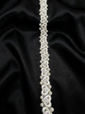 Ivory Pearl Rhinestone Heart Trim – Self Adhesive - Seam Allowance - Made in USA by Faraj Beading - Faraj Beading