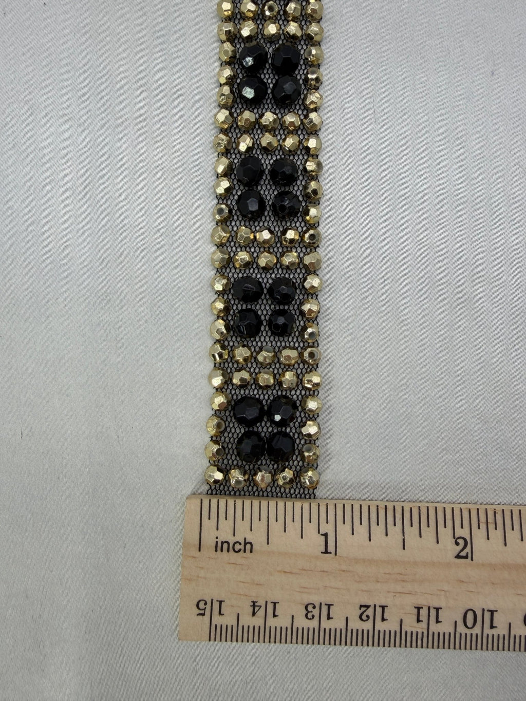 Luxury Beaded Mesh Trim. Peel and Stick. Elegant resin Faceted Bead Trim for Dresses, Crafts and DIY Decor - Proudly Made in USA - Faraj Beading