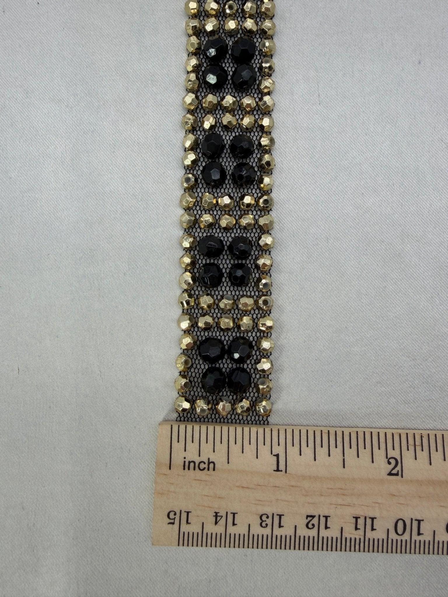 Luxury Beaded Mesh Trim. Peel and Stick. Elegant resin Faceted Bead Trim for Dresses, Crafts and DIY Decor - Proudly Made in USA - Faraj Beading