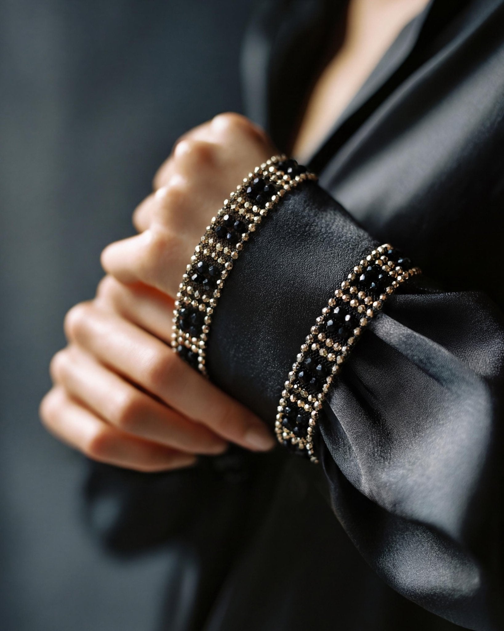 Luxury Beaded Mesh Trim. Peel and Stick. Elegant resin Faceted Bead Trim for Dresses, Crafts and DIY Decor - Proudly Made in USA - Faraj Beading