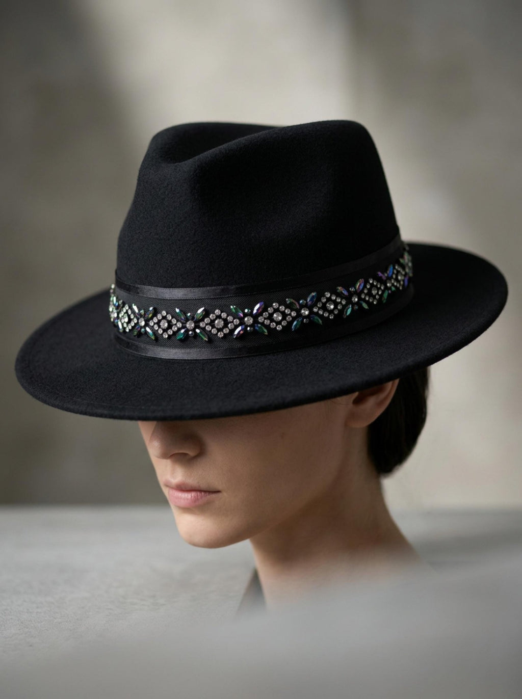 Luxury Rhinestone Beaded Trim – Black Iridescent Crystal Designer Trim – Couture Ribbon Trim – Sew On or Self Adhesive – Made in USA - Faraj Beading