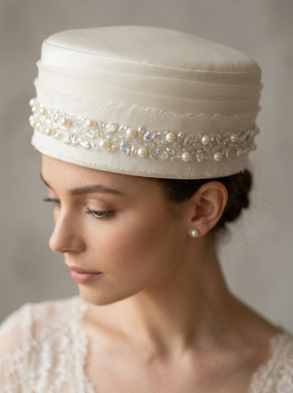 Pearl AB Crystal Beaded Trim by the Yard, Bridal Rhinestone Trim, Wedding Dress & Veil Embellishment, Sewing or Adhesive Trim - Made in USA - Faraj Beading