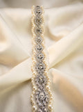 Pearl and Rhinestone Trim with Scalloped Edges Self Adhesive - Faraj Beading