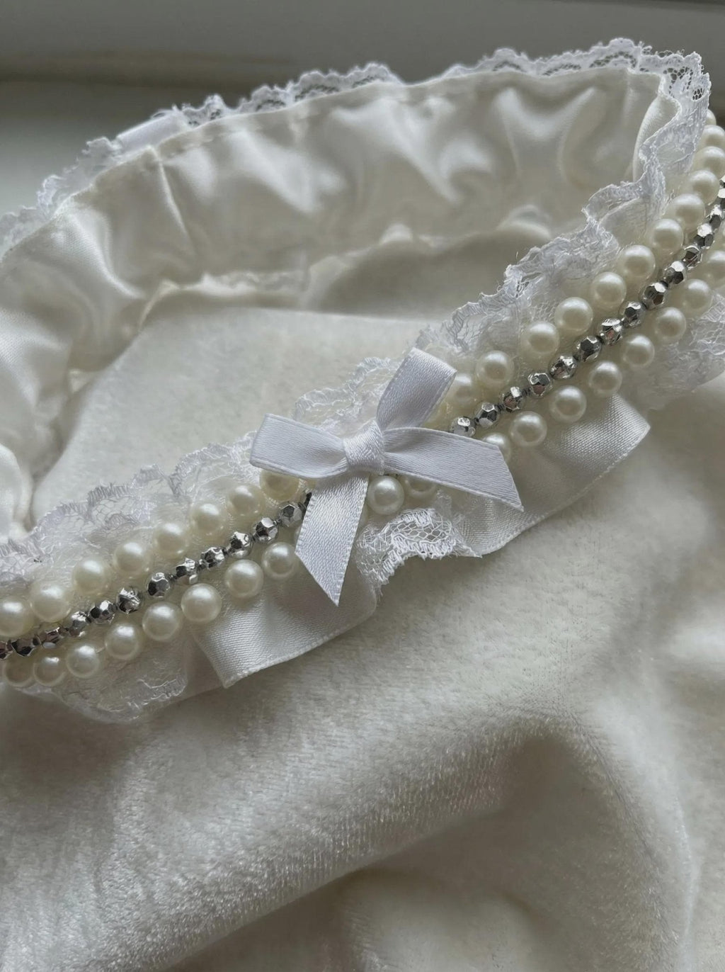 Pearl and silver faceted beads Trim – Self Adhesive Pearl Trim, Peel and Stick Bridal Trim, Wedding Dress Trim, Sew or peel and stick - Faraj Beading