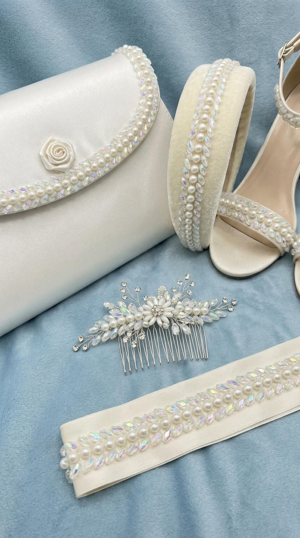 Pearl Beaded Trim by the Yard, Bridal Crystal Trim Options (AB, Silver, Gold, Black), Wedding Dress Sewing Trim, Accessories - Made in USA - Faraj Beading