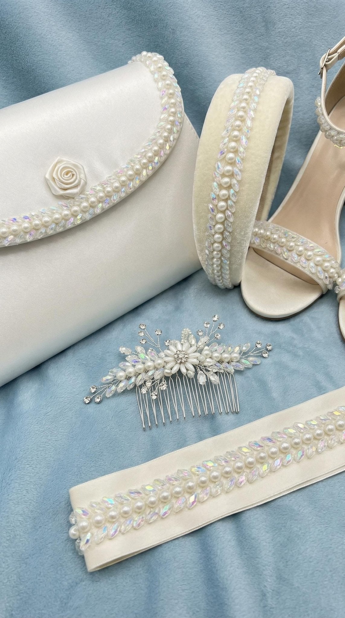 Pearl Beaded Trim by the Yard, Bridal Crystal Trim Options (AB, Silver, Gold, Black), Wedding Dress Sewing Trim, Accessories - Made in USA - Faraj Beading