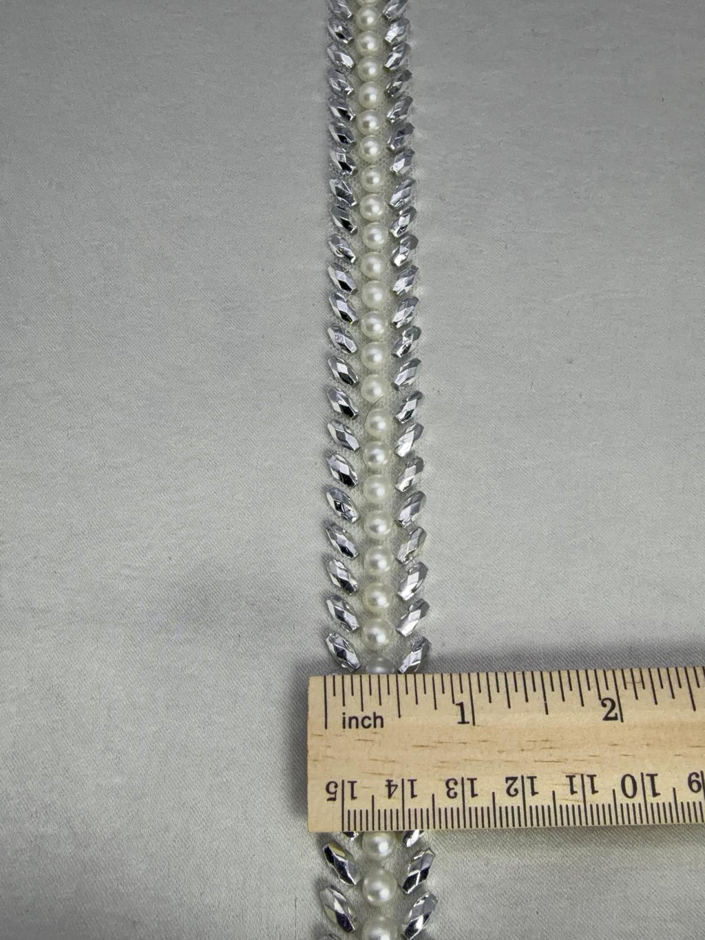 Pearl Beaded Trim by the Yard, Bridal Crystal Trim Options (AB, Silver, Gold, Black), Wedding Dress Sewing Trim, Accessories - Made in USA - Faraj Beading