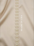 Pearl Flower Trim, Self Adhesive or Sew - On Bridal Trim, Ivory Beaded Floral Trim, Wedding accessories trim, Pearl Appliqué by the Yard - Faraj Beading
