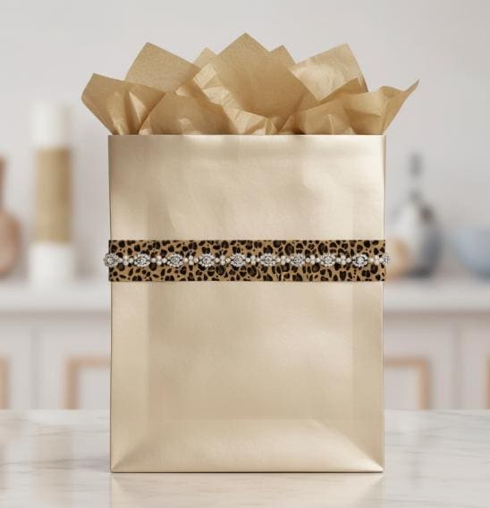 Pearl Rhinestone Trim – Leopard Print Beaded Trim, Sew On or Self Adhesive Trim, DIY Embellishment, Made in USA - Faraj Beading