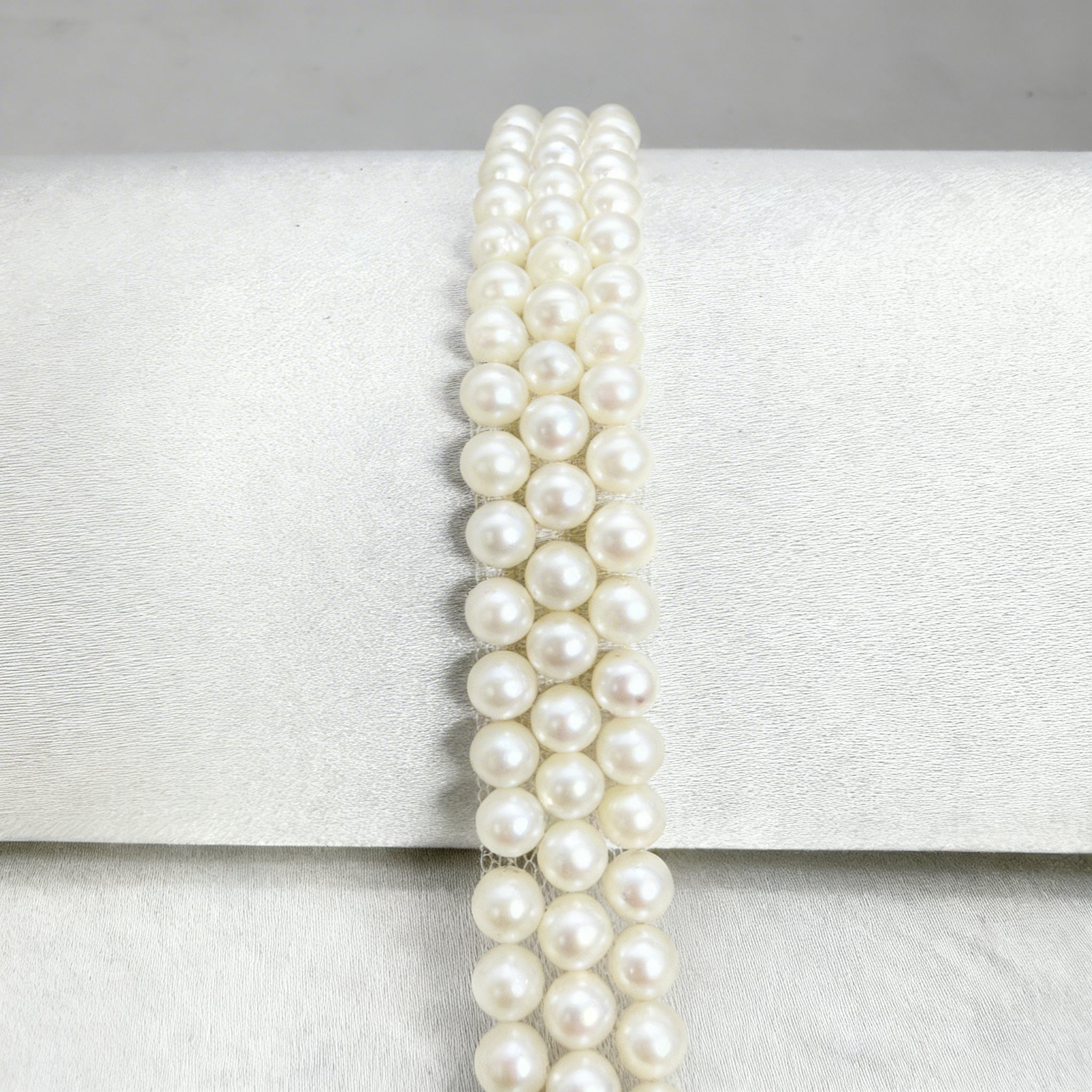 6mm Pearl Beaded Trim Use on Accessories, Self Adhesive or extra fabric seam ,Home Decor, Bridal - Faraj Beading - Made in USA