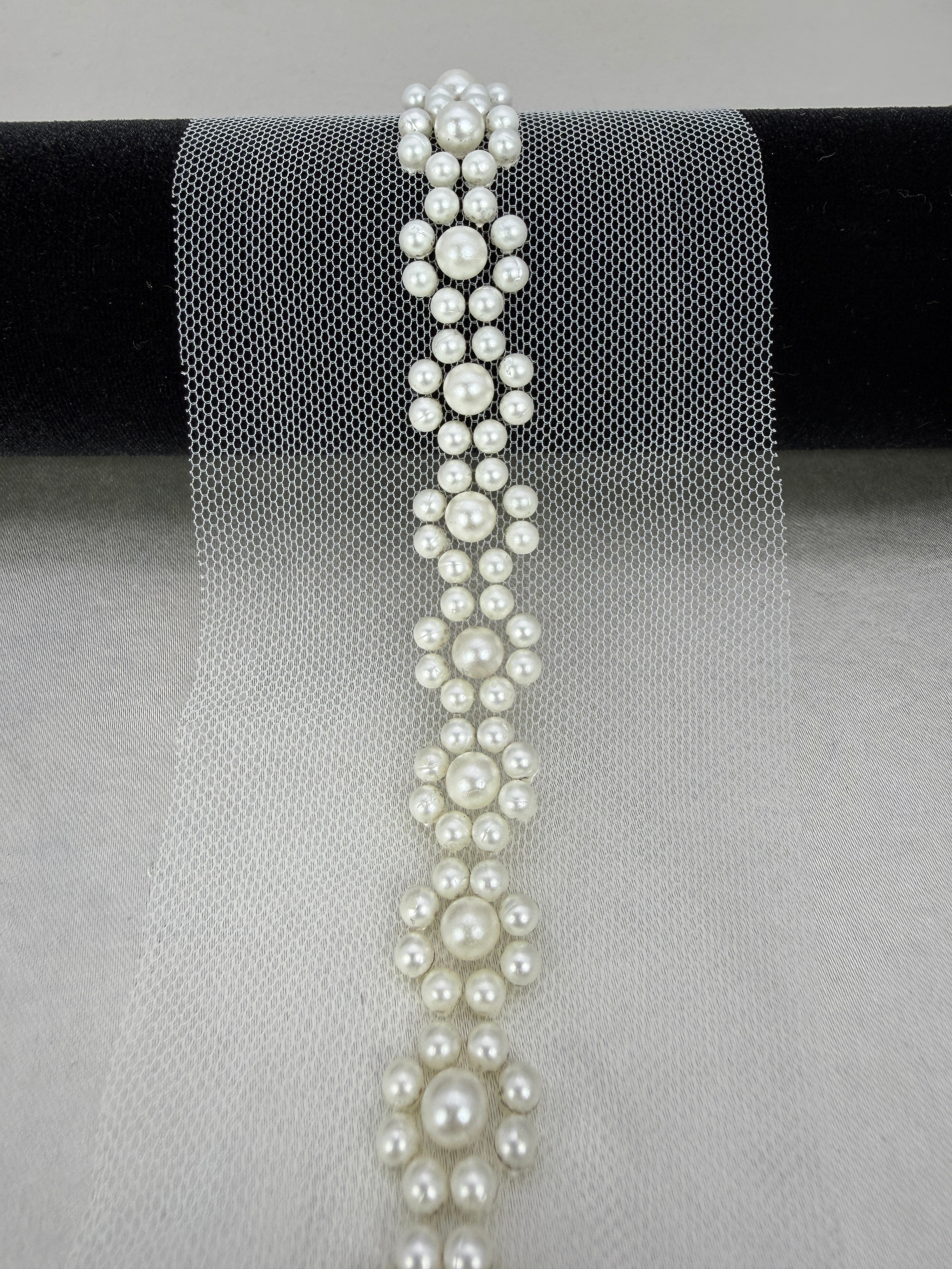 Pearl Beaded Floral Trim by the Yard, Self Adhesive or Sew-On Trim, Rhinestone Flower Trim Options, Bridal, DIY Embellishment - Made In USA