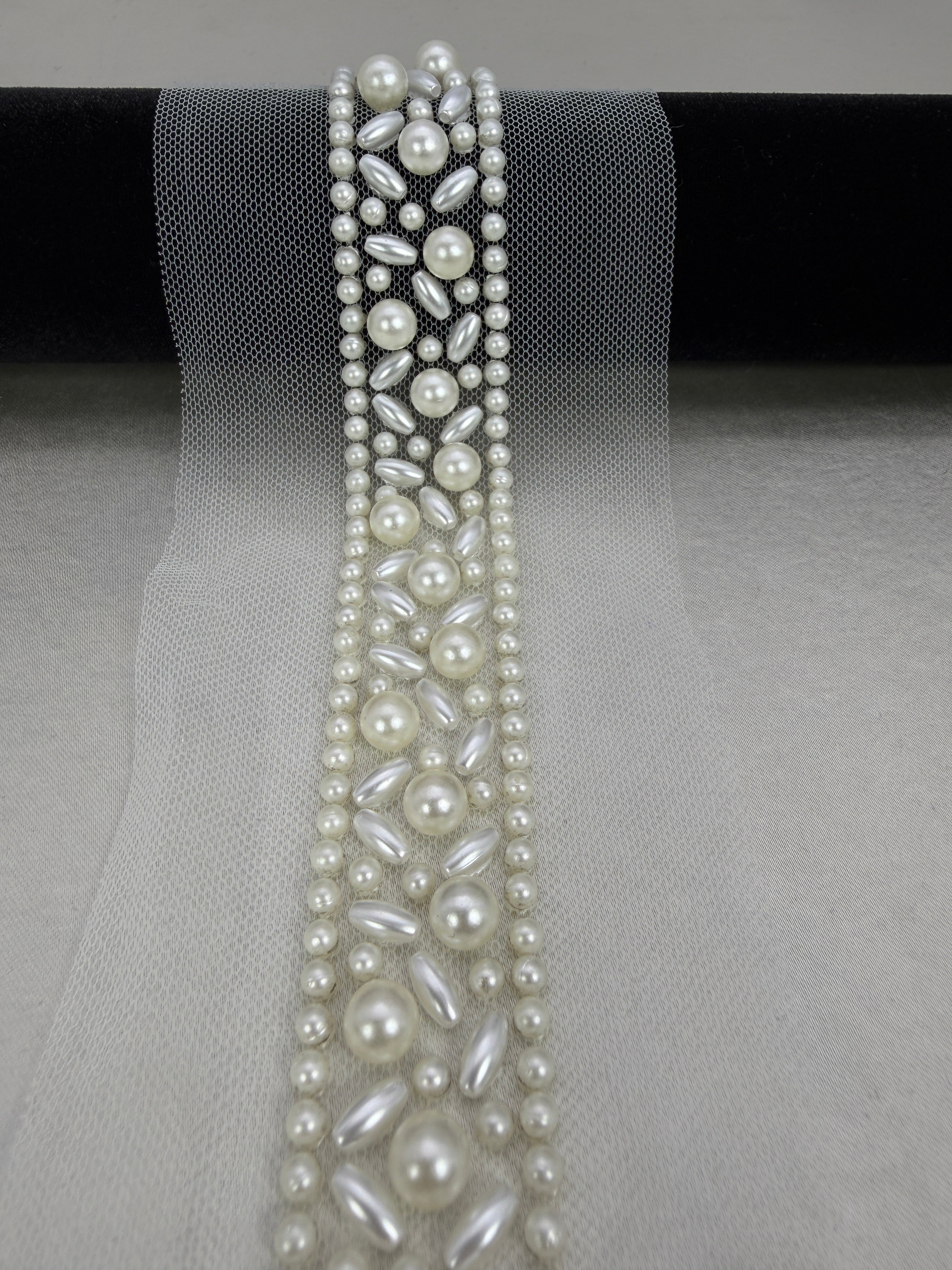 Luxury Beaded Trim by the Yard, Crystal Beaded Rhinestone Trim Collection, Designer Sewing Trim for Bridal, Couture Fashion, Self Adhesive